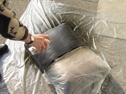 Puden behandles med Quick Spray